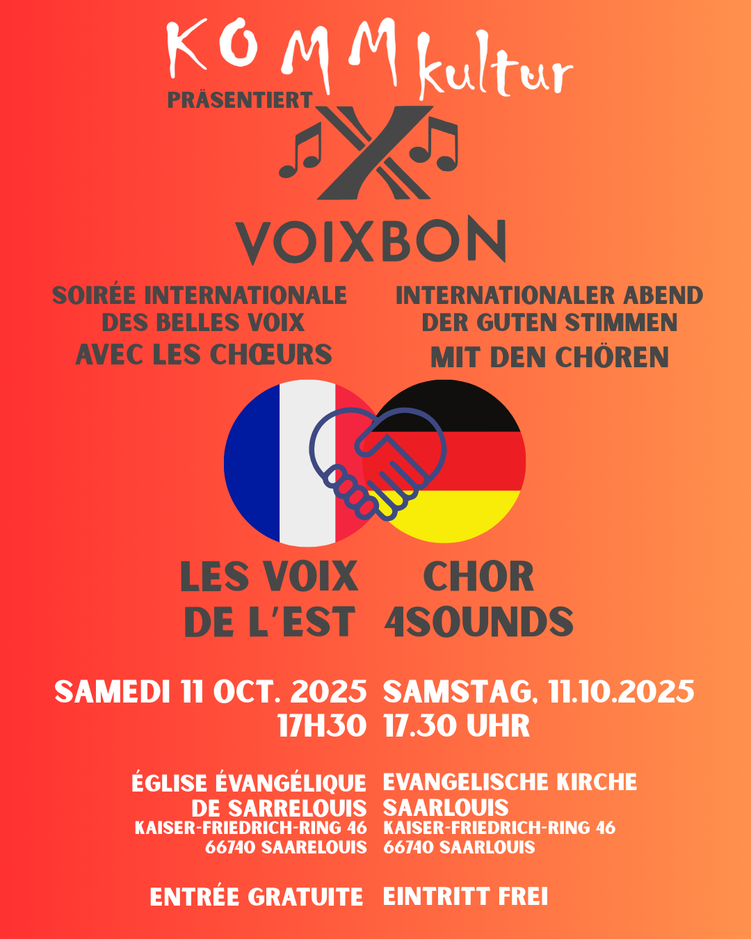 VOIXBON – Internationaler Abend der guten Stimmen 11.10.2025