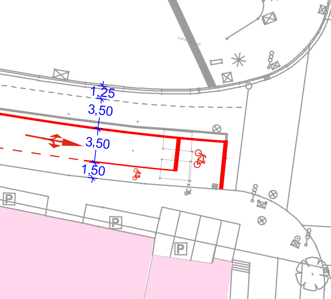 Radverkehr in der  Vaubanstraße